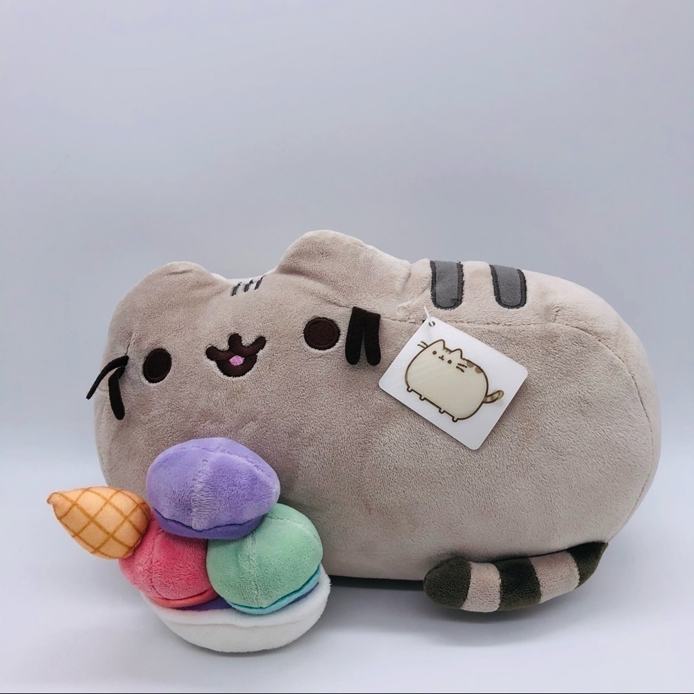PUSHEEN - BROWN AND TAN KITTY WITH ICE CREAM NWT